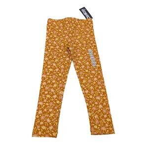 NWT OshKosh B'gosh Floral Orange Pants Girls 4 Stretchy Waist